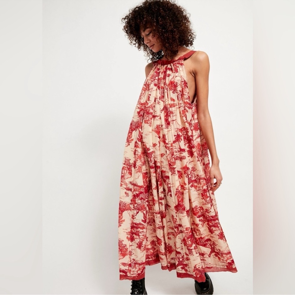 Free People Maxi Backless Tropical Maxi Dress